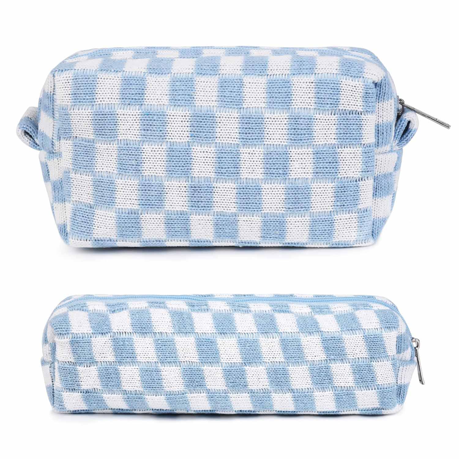 Conjunto de organizador de higieness de viagem quadriculada