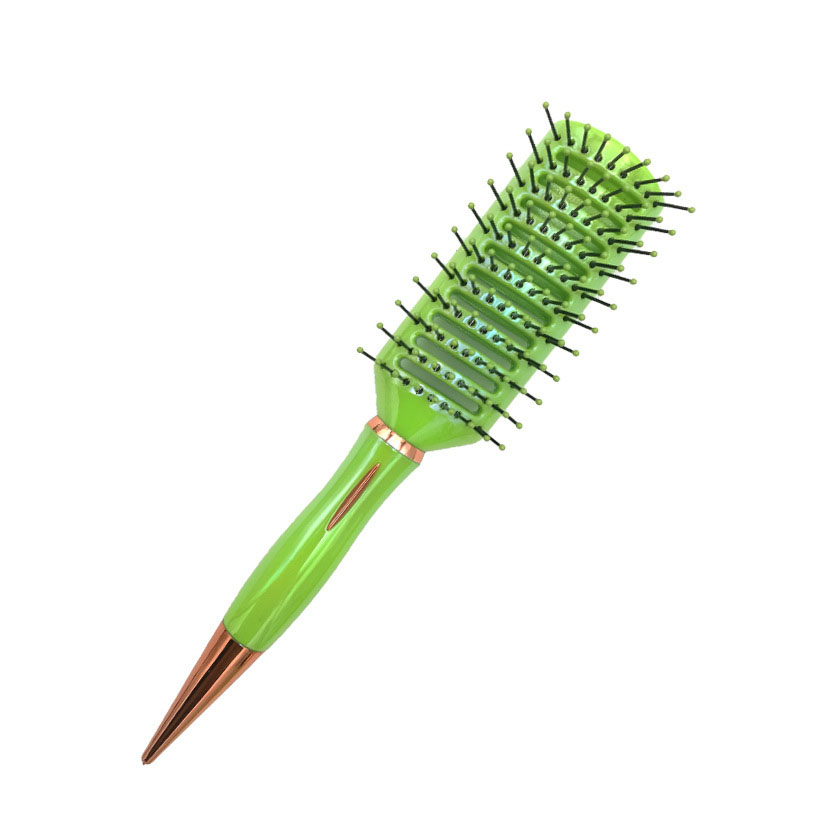 Escova de cabelo verde com suporte pontiagudo