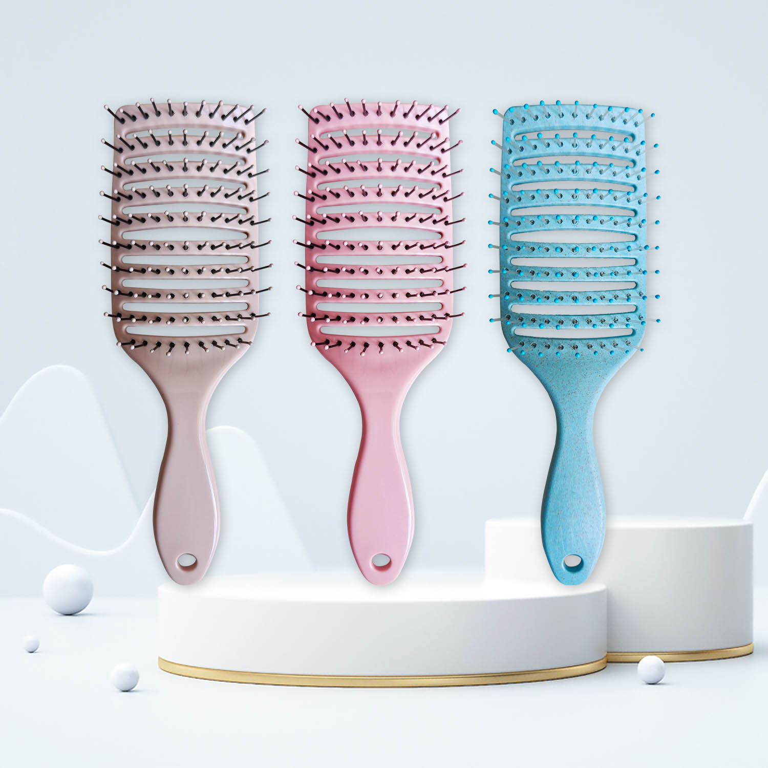 Macaron Brush de cabelo ventilado para mulheres